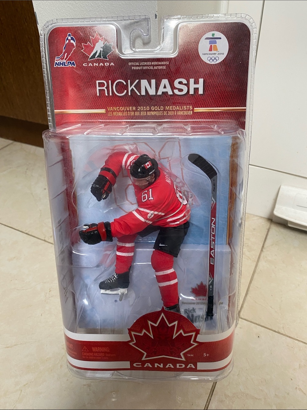 Rick Nash Team Canada Vancouver 2010 Gold Medalist McFarlane Action Figure NIB